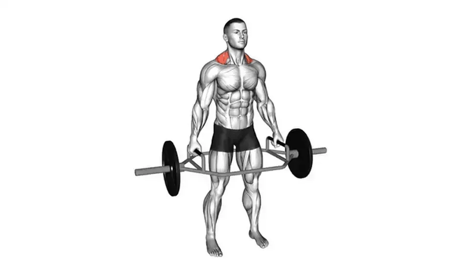 Shrug à la trap bar — Trap Bar Standing Shrug